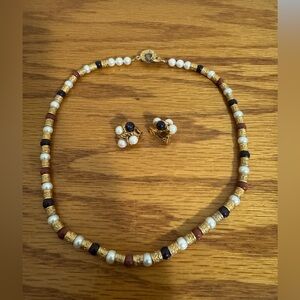 Elegant Beaded Necklace and Earring Set